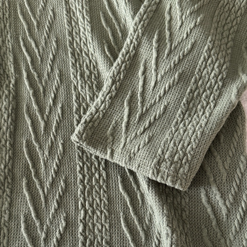 Green Textured Button-Up Jacket - Picture 4 of 6
